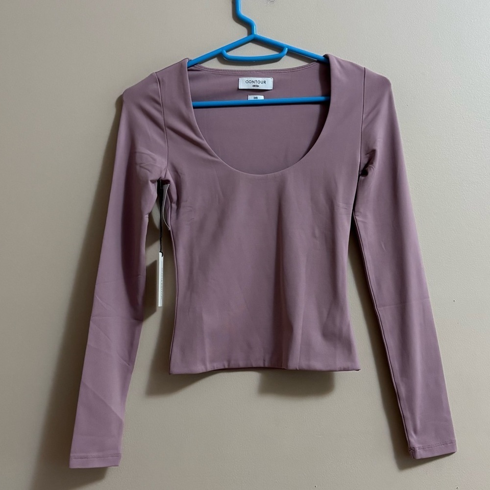 Aritzia Contour Scoopneck Claremont Long Sleeve Top Sz XXS - Picture 3 of 11